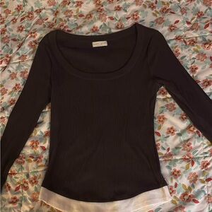 Women's Black Long Sleeve Top